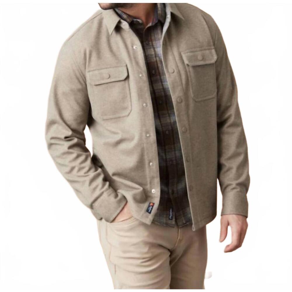NEW FLAGS & ANTHEM hamlin brushed jacket in oatmeal